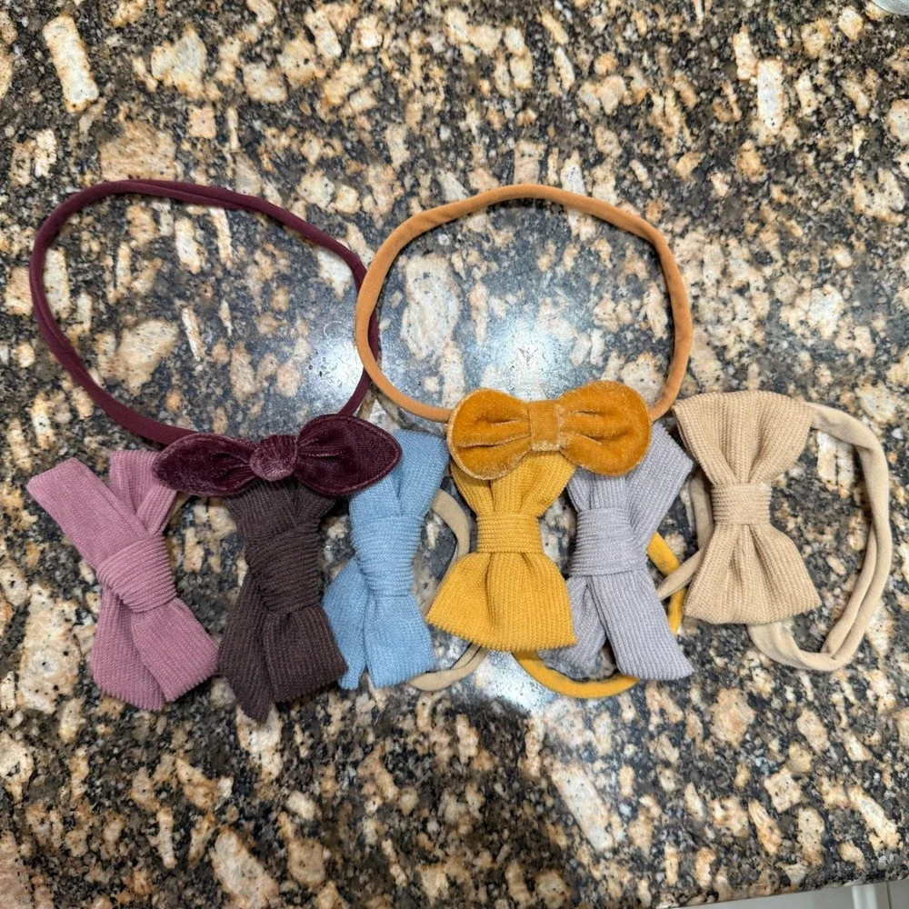 Baby Headbands Bows Set 6pcs Newborn Infant Hair Accessories Elastic‎ Soft Nylon